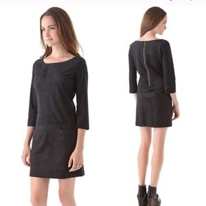 Adriano Goldschmied black faux suede shift dress